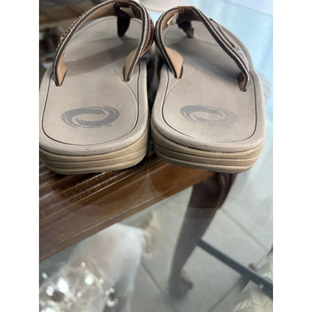 Orthofeet Men's Brown Comfort Orthopedic Flip Flop Sandals Size 7